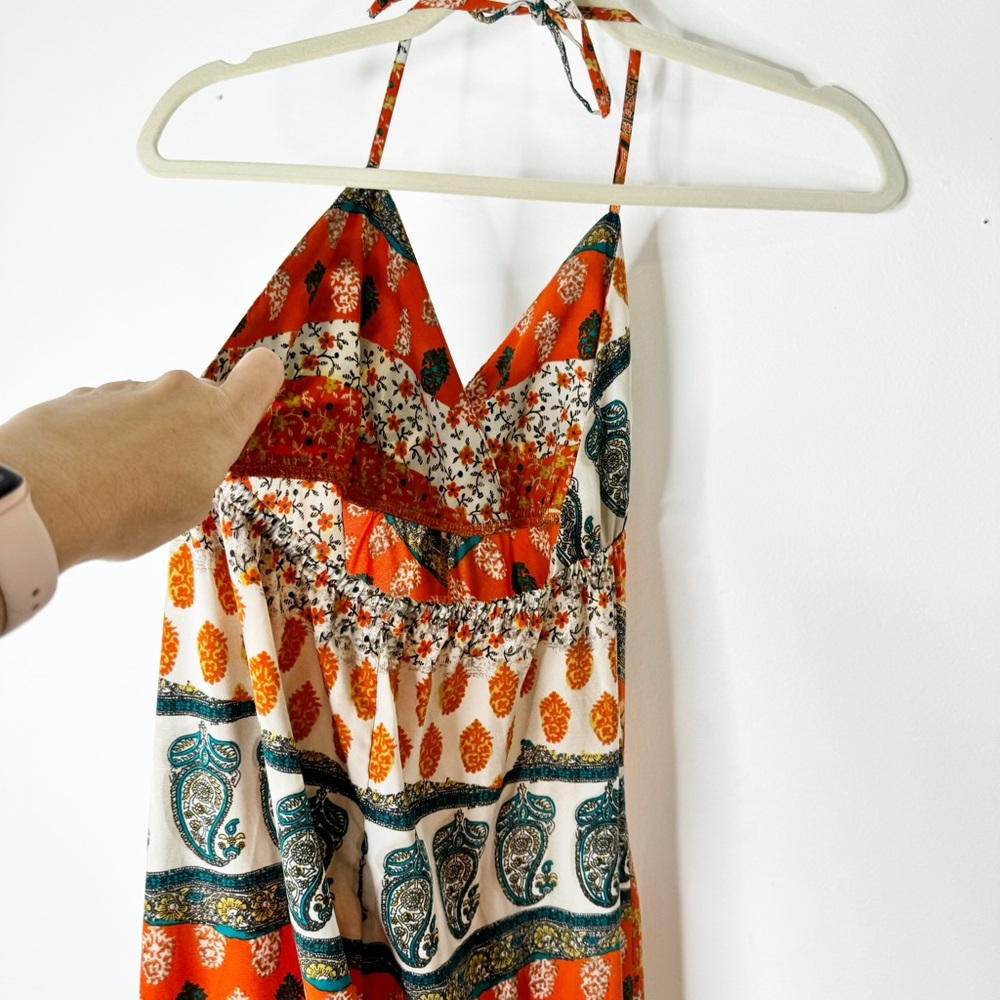 Bailey Blue Handkerchief Boho Maxi Dress Medium - Picture 3 of 4